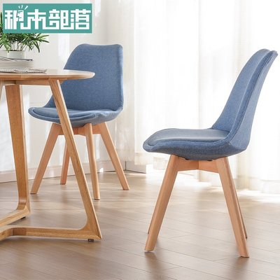熱賣 實木書桌ins椅子簡約化妝凳子靠背現代家用餐椅北歐辦公伊姆斯椅實木椅子