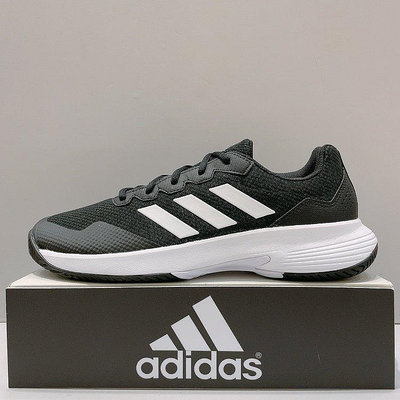 adidas GAMECOURT 2 M 男生 黑白色 舒適 透氣 運動 網球鞋 GW2990
