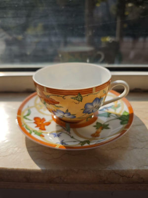 Hermes愛馬仕瓷器經典復古蝶戀花咖啡杯紅茶杯