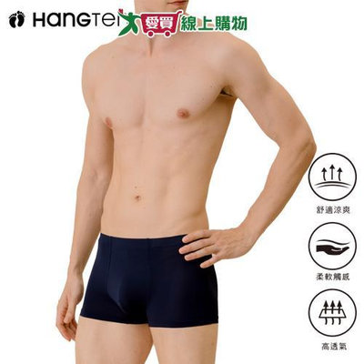 Hang Ten 舒適涼感透氣貼身平口男內褲(M~XL) 四角褲 不悶熱【愛買】-潮流空間