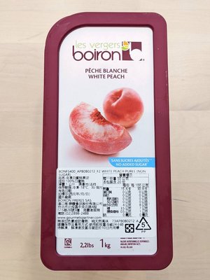 冷凍白蜜桃果泥 100% 保虹 BOIRON 冷凍果泥 - 1kg (需冷凍配送或店取) 穀華記食品原料