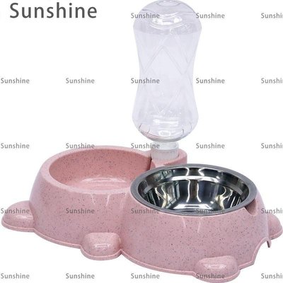 [Sunshine]貓咪飲水器自動狗狗喂食器狗盆寵物泰迪狗碗雙碗貓喝水自動飲水機