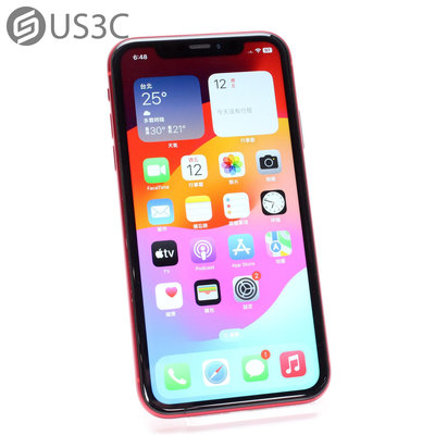 【US3C-台南店】【一元起標】Apple iPhone XR 64G 6.1吋 紅色 原深感測相機 Retina閃光燈 人像模式自拍 二手手機
