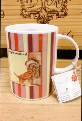 英國“HUDSON”黃斑貓條紋骨瓷馬克杯：英國 黃斑貓 骨瓷杯 餐具 居家 精品 收藏 工業風