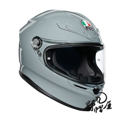 《野帽屋》義大利 AGV K6 全罩 安全帽 輕量 透氣 快拆鏡片 纖維複合纖維 亞版 K-6。水泥灰