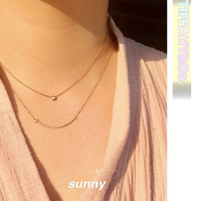 【SUNNY二手】Tiffany 蒂芙尼  T系列  Smile 經典笑臉項鏈 鎖骨鏈 鑲鉆小號 18k 玫瑰金