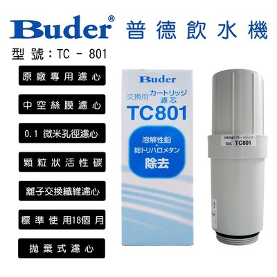 普德 BUDER TC801 本體濾心 適用 HITACHI 長江日立電解水機