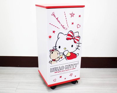 【正版】 三麗鷗 Hello Kitty 三層 滾輪櫃