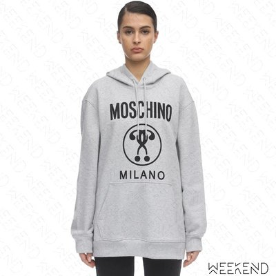 【WEEKEND】 MOSCHINO Milano Question Mark 問號 衛衣 帽T 灰色 20春夏