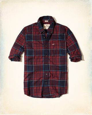 【全新真品 現貨】Hollister Co. 長袖格紋襯衫 Plaid Poplin Shirt HCO