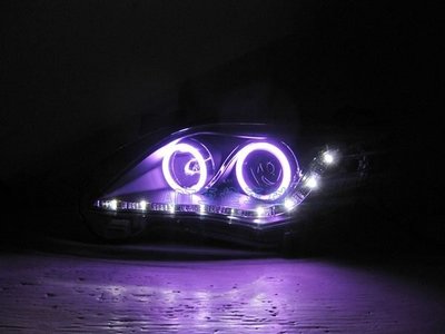 ~~ADT.車燈.車材~~豐田ALTIS 10 11 12 R8燈眉 CCFL紫光圈LED日行燈魚眼大燈一組  光圈可以換顏色