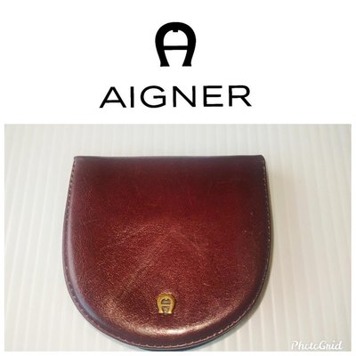 新【Aigner 愛格納】半圓形 二層 零錢包 皮夾錢包288 一元起標 似LV馬鞍型號M61970