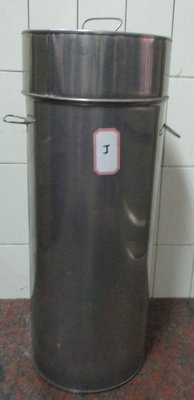 《打貓堡》二手【白鐵桶–8】高62x圓徑24公分~可裝茶葉、字畫...(E2117)
