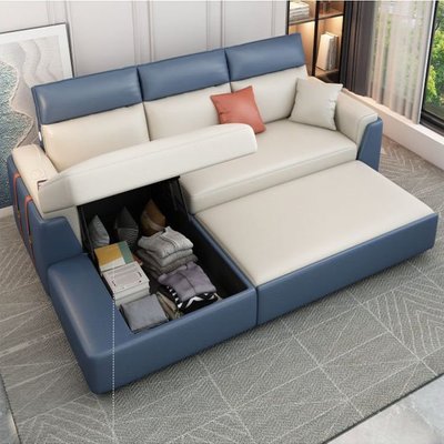 【熱賣精選】多功能可折疊沙發床兩用小戶型客廳貴妃組合儲物伸縮收納科技布