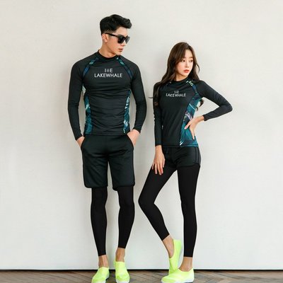 韓國情侶潛水服 長袖長褲泳衣男女水母衣浮潛服保守沙灘