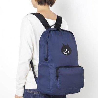 ˙ＴＯＭＡＴＯ生活雜鋪˙日本進口雜貨人氣限量款ne-net黑貓收納輕巧摺疊攜帶後背包(預購)