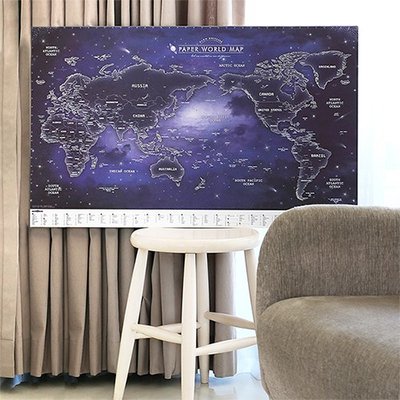 ❅PAVEE❅ 韓國indigo~ Paper World Map 無界探險 世界地圖/海報/裝飾壁畫~夜光