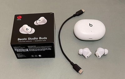 (二手品。贈送陶瓷保溫杯墊) 白色 Beats Studio buds 真無線降噪入耳式耳機/主動降噪 藍牙耳機