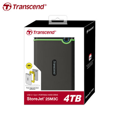 Transcend StoreJet 25M3C USB3.1 2.5吋 4TB 行動硬碟 (TS-25M3C-4TB)