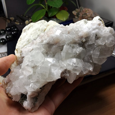 [友克鑫礦業]bb141約重970g方解石 白雲石 硫鐵礦 貝殼方解石 晶簇 原礦 原石 晶礦