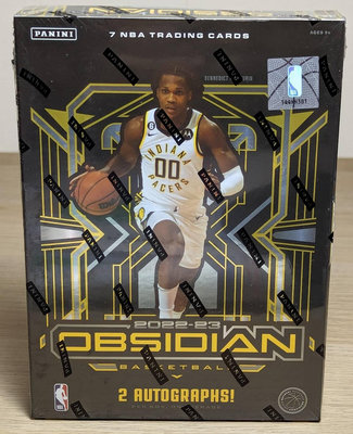 2022-23 Panini Obsidian Hobby Box 籃球 NBA 黑曜石系列 全新未拆盒卡 每盒2張簽名卡