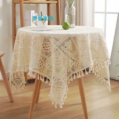 古典美式鏤空桌布 日風編織鉤花桌布 布藝裝飾