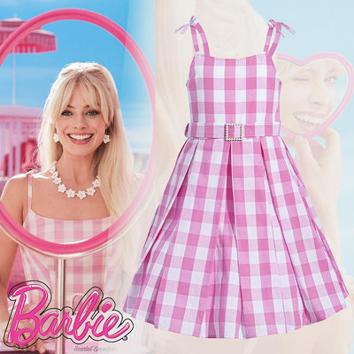 Barbie真人電影cos服角色扮演套裝服飾連衣裙連體褲吊帶裙芭比