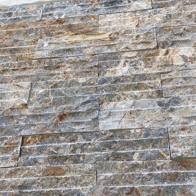 彩岩 拉溝面 5*20cm　《金城堡》　特殊花紋 石材 建材 牆面材 壁材 圍牆 景觀 DIY