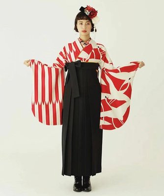 【熱賣精選】日本傳統二尺袖著物正裝和服現代風仙鶴成畢業禮畢業季卒業禮服