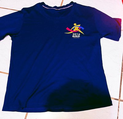議長盃 運動短袖 T恤 排汗衫 慢跑 球衣 深藍色 L號