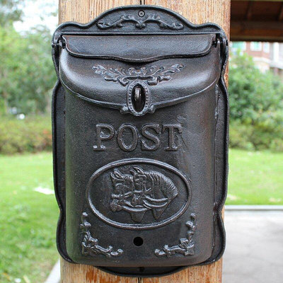 歐式創意個性復古鑄鐵別墅信箱室內不防雨水加厚創意郵筒壁掛