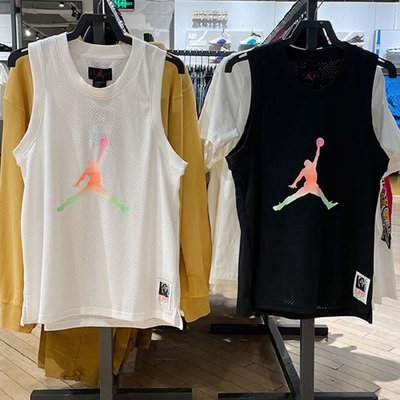 亞軒潮店 潮款現出NIKEAJ背心男夏季新款運動Jordan籃球訓練速干無袖T恤CZ4860