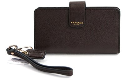 【美國精品館】COACH 66539 Madison Leather Wristlet Wallet(咖) 手腕輕便長夾