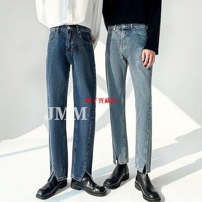 JMM korean韓系直筒牛仔褲男生寬鬆新品 牛仔褲 長褲 男 設計·晴子寶藏屋