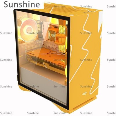 [Sunshine]機殼ATX愛國者YOGO M2機箱 matx側透靜音游戲水冷迷你臺式電腦粉色小機箱