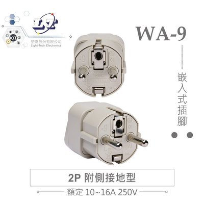 『堃邑Oget』Wonpro WA-9 轉接頭 2P 附側接地型 (φ4.8mm*2 or φ4.0mm *2) 嵌入式插腳