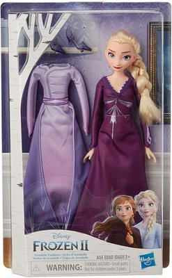 HappyToys: 美國 迪士尼 Frozen 冰雪奇緣 2 艾莎 Elsa 時尚芭比娃娃 多1套禮服 衣服