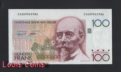 【Louis Coins】B1136-BELGIUM-ND (1982-1994)比利時紙幣,100 Francs