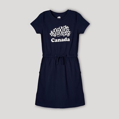 Roots女裝-愛最大加拿大日系列 國旗海狸洋裝(藍色)M