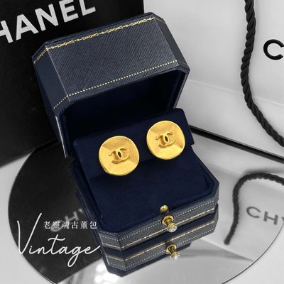 Chanel Vintage 簡約圓C耳夾