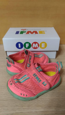 女童日本IFME亮橘色兒童機能運動水涼鞋 13公分