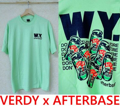 BLACK全新VERDY x AFTERBASE經典don't bother me anymore啤酒罐W.Y綠色短T