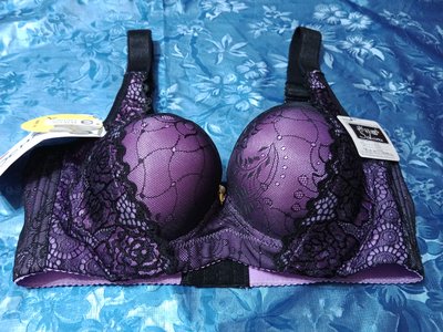 全新【唯美良品】索菈娜 Solara 紫色36/80C 蕾絲杯罩內里真絲內衣~ W121-850-1 5排釦.