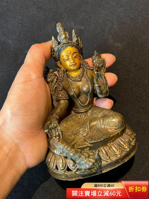 二手度母高約13cm尼泊爾老佛像尼泊爾手工木雕尼泊爾收藏4024 古玩 老貨 雜項【好藏品】