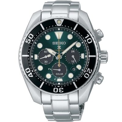 預購 SEIKO SBDL083 精工錶 手錶 44mm PROSPEX 太陽能 三眼計時 綠色面盤 鋼錶帶 男錶女錶
