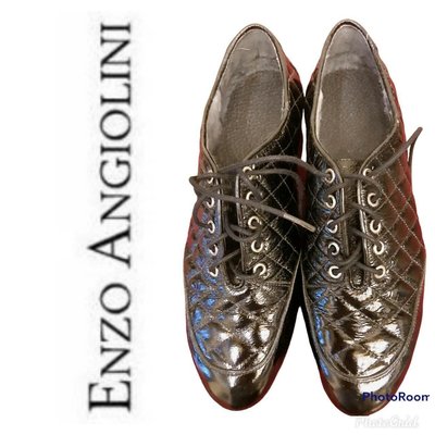 全新 美國品牌 ENZO ANGIOLINI 漆皮 真皮 黑色 亮面 鞋子 低跟鞋 平底鞋 包鞋 (NINE WEST副牌)