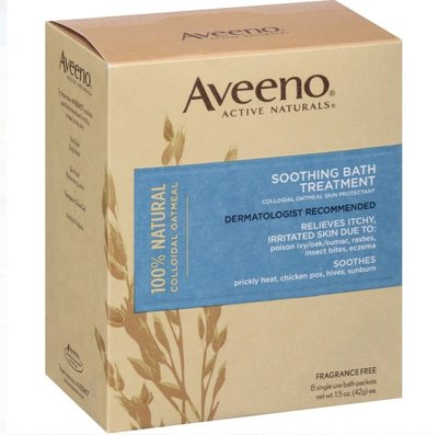 【彤彤小舖】Aveeno Active Naturals 燕麥肌膚泡澡包(無香) 8包裝 保存至2020年3月 過期出清