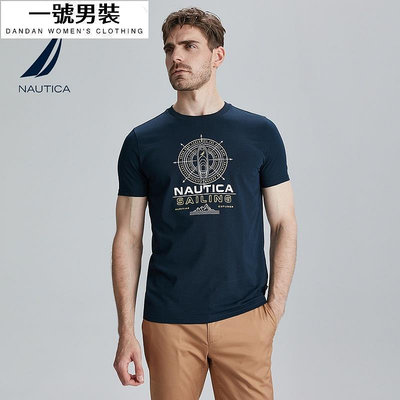 Nautcaudca男裝夏季男裝新款休閒短袖圓領t恤t1214一號男裝
