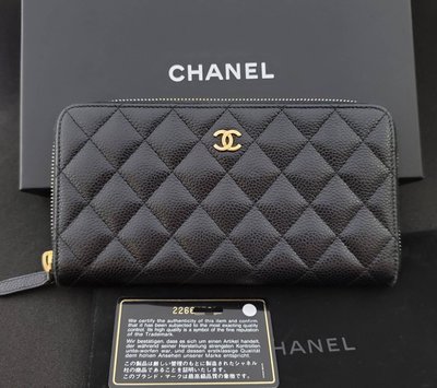 (sold out)chanel黑金經典拉鍊長夾