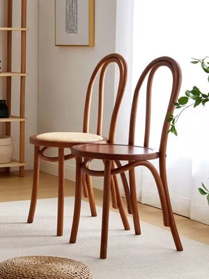 【廠家現貨直發】法式復古實木椅子做舊中古風家用餐椅咖啡廳餐廳曲木索耐特靠背椅
